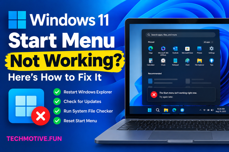 Windows 11 Start Menu Not Working? Restart Explorer, Update, and Repair System Files