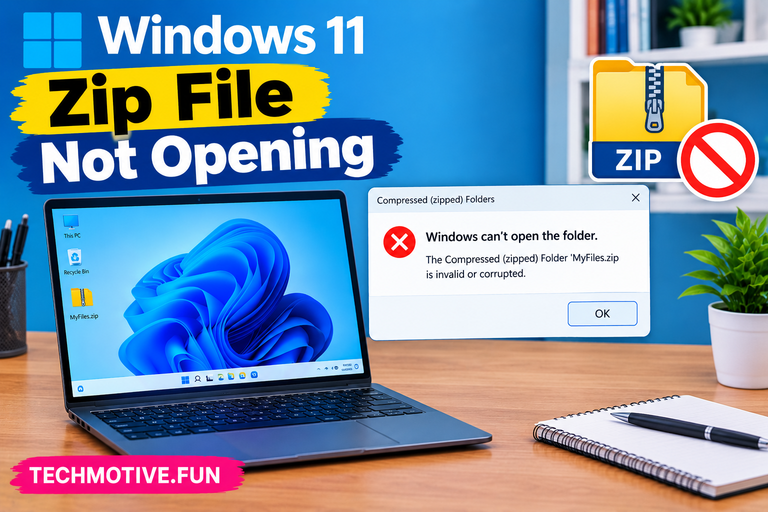 Windows 11 ZIP File Not Opening? Redownload, Extract, and Repair the Archive