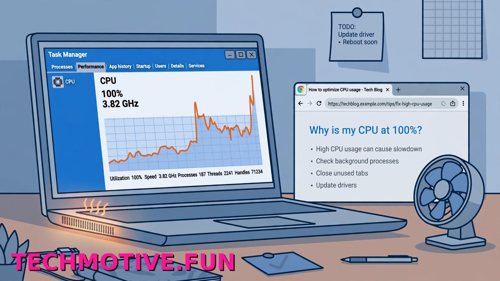 Task Manager showing Chrome processes eating CPU on Windows 11, with one tab using far more CPU than the others.