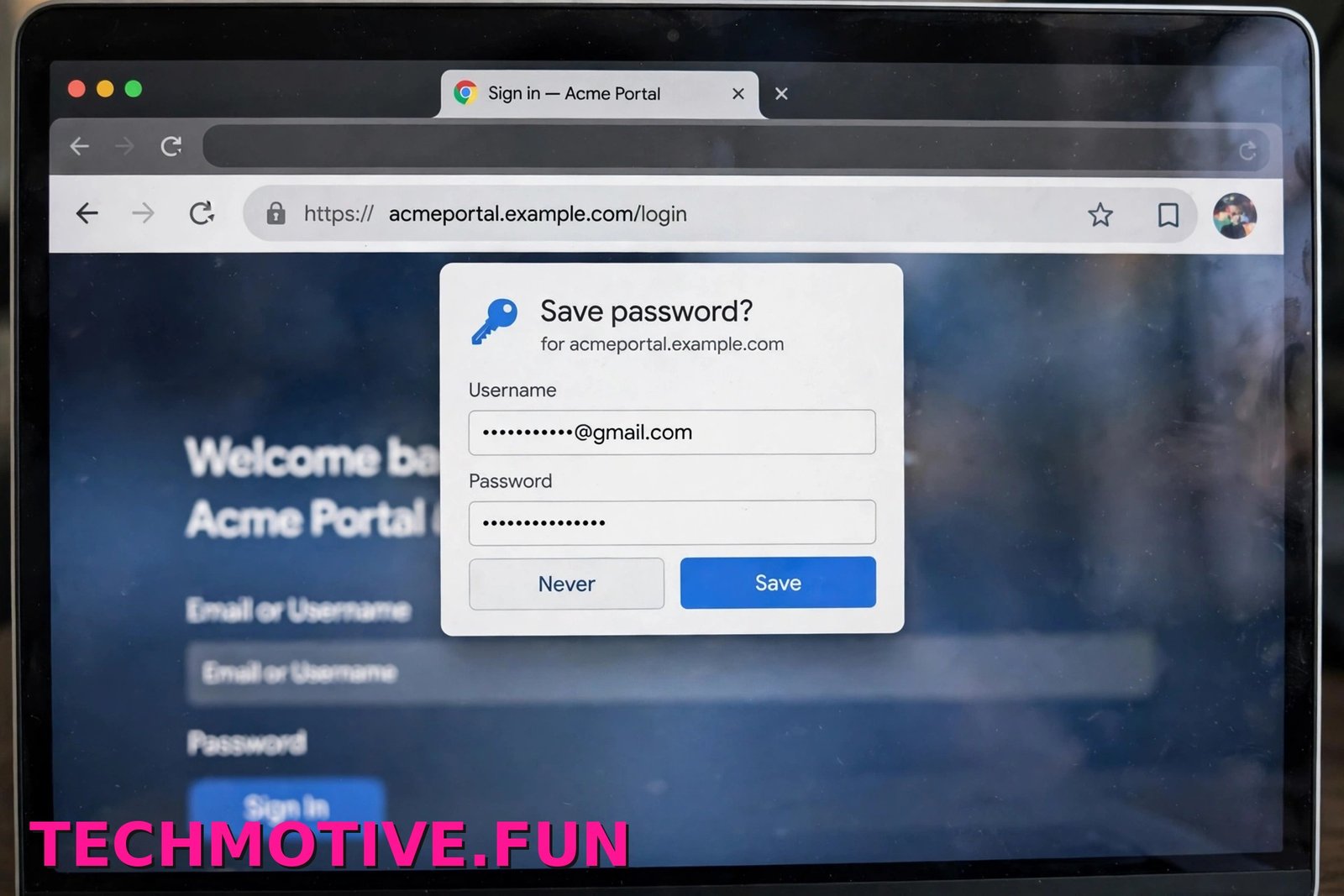 Google Password Manager offer to save password prompt in Chrome